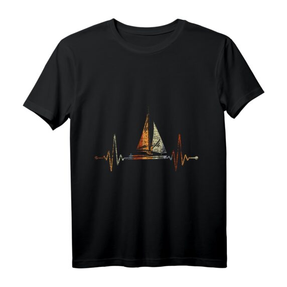 Herzschlag Segeln T-Shirt  Perfektes Geschenk für Segler, Wassersportler & Meerliebhaber zu Weihnachten, Ostern & Geburtstag
