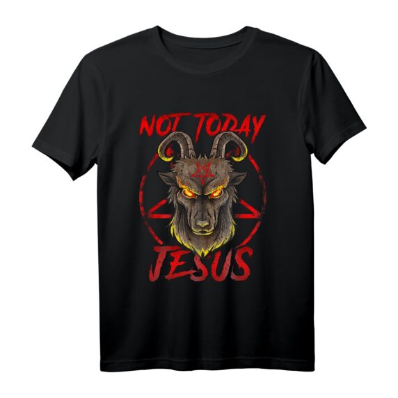 Heute nicht Jesus - Satan T-Shirt für Atheisten und Rebellen mit provokantem Glaubensmotiv