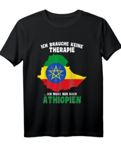 Ich brauche keine Therapie - Ich muss nur nach Äthiopien T-Shirt, perfekte Geschenkidee für den nächsten Äthiopien-Urlaub mit Flagge