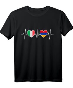 Italien und Armenien Fahnen T-Shirt  Zeichen der Toleranz, Integration und doppelte Staatsbürgerschaft als Geschenk zum Flaggen Tag