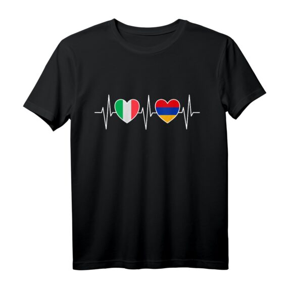 Italien und Armenien Fahnen T-Shirt  Zeichen der Toleranz, Integration und doppelte Staatsbürgerschaft als Geschenk zum Flaggen Tag