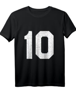 Jersey-Uniform Nummer 10 T-Shirt - Personalisiertes Sportteam-Shirt für Fußball, Baseball, Basketball, Volleyball und Hockey