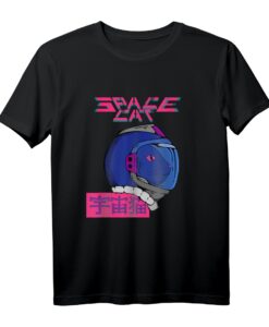 Katzen Raumfahrer T-Shirt im Kawaii Stil  Süße Astronauten Katze mit japanischem Kanji für Katzenliebhaber, Geburtstags, Ostern & Weihnachten