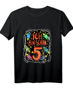 Kinder 5. Geburtstag Jungen Rakete Astronaut Weltraum T-Shirt  Lustiges Geburtstagsdesign für kleine Astronauten