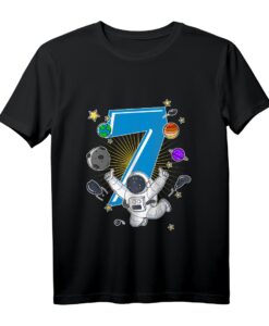Kinder 7. Geburtstag Astronaut Weltraum Rakete T-Shirt  Perfektes Geschenk für kleine Weltraumfans zum 7. Geburtstag