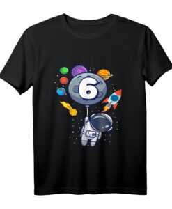 Kinder Astronaut T-Shirt für 6 Jahre - Raumfahrt Weltraum Geburtstag Outfit für Jungen und Mädchen