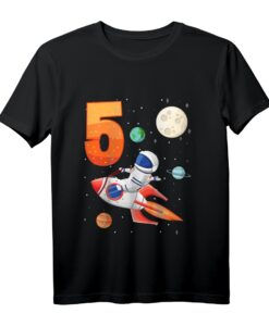 Kinder Astronaut T-Shirt zum 5. Geburtstag  Weltraum Outfit für Jungen und Mädchen, perfektes Geschenk für kleine Raumfahrer