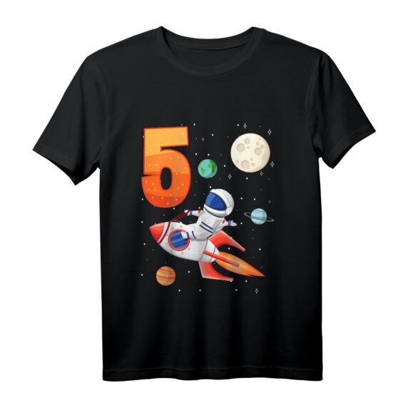 Kinder Astronaut T-Shirt zum 5. Geburtstag  Weltraum Outfit für Jungen und Mädchen, perfektes Geschenk für kleine Raumfahrer
