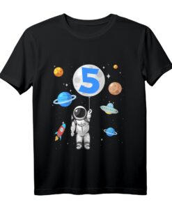 Kinder Astronaut T-Shirt zum 5. Geburtstag  Weltraum Outfits für Jungen & Mädchen, perfekte Geschenkidee für kleine Raumfahrer