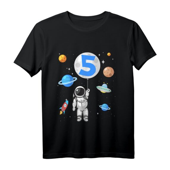 Kinder Astronaut T-Shirt zum 5. Geburtstag  Weltraum Outfits für Jungen & Mädchen, perfekte Geschenkidee für kleine Raumfahrer