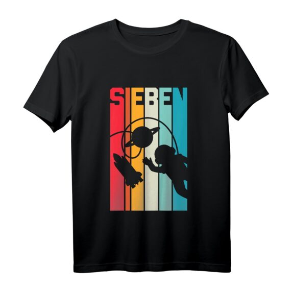Kinder Astronaut T-Shirt zum 7. Geburtstag mit Raumschiff, Rakete & Weltraummotiv  Perfektes Geschenk für kleine Raumfahrer