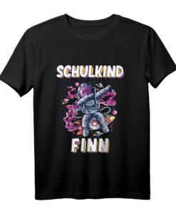 Kinder Schulkind Finn Astronaut Einschulung T-Shirt  Geschenkidee für den ersten Schultag & Schulanfang 2021 für Jungen