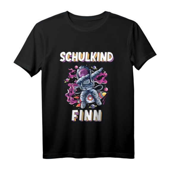 Kinder Schulkind Finn Astronaut Einschulung T-Shirt  Geschenkidee für den ersten Schultag & Schulanfang 2021 für Jungen