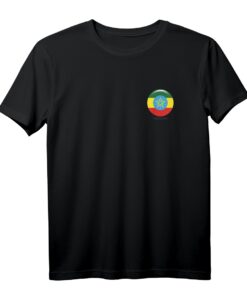 Kreis Äthiopien Flagge T-Shirt für Äthiopier und Liebhaber  Klassisches Design, doppelt genähter Saum
