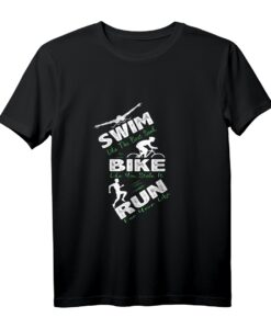 Lustiges Triathlon Spruch T-Shirt für Schwimmen, Fahrrad & Laufen  Originelles Geschenk für Sportler, Triathleten & Marathonläufer