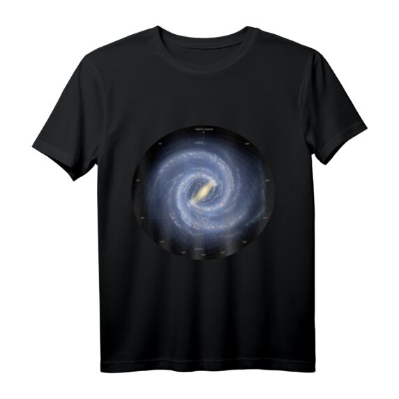 Milchstraße mit Erklärung der Arme - Space Geek T-Shirt für Weltraumfreaks, Astronauten und Raumfahrtliebhaber