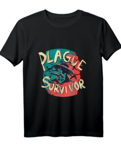 Mittelalterlicher Pestdoktor Plague Survivor Virus Arzt T-Shirt - Farbiges Design mit Masken- und Hutmotiv für Geschichts- und Medizinliebhaber
