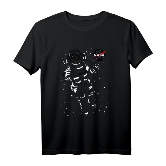 NASA Astronaut Float In Stars Space Logo T-Shirt - Offiziell lizenzierte NASA Kleidung für Raumfahrtfans