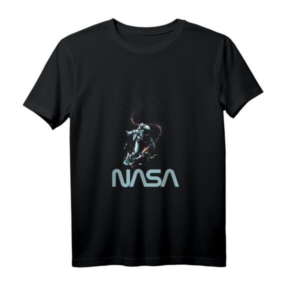 NASA Astronaut Sürfen auf Sternen Worm Logo Cool T-Shirt  Offizielles NASA Design für Raumfahrtfans