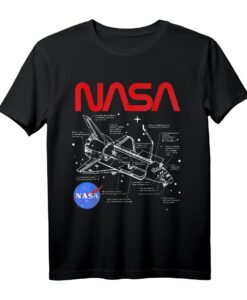 NASA Space Shuttle Schematic Layout Graphic T-Shirt - Offiziell lizenzierte NASA Bekleidung für Raumfahrtfans