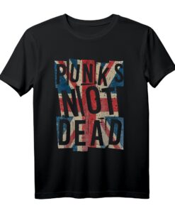 Punks Not Dead - Vintage UK London Flag Punk Is Not Dead T-Shirt für Rock- und Punkfans  Perfektes Festival-Outfit & Geschenk