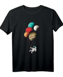 Raumfahrer Planeten Luftballons T-Shirt - Vintage Astronomie Design für Geeks, Sternenfans und Weltraumliebhaber, perfektes Geschenk zu Geburtstag & Weihnachten