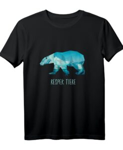Respektiere Tiere Eisbär Umwelt Aktivist Polygon T-Shirt  Ideal für Klimastreik, Naturschutz & Tierliebhaber als Geschenk