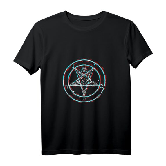 Satanisches Pentagramm Baphomet Vaporwave Tank Top - Okkulte Halloween Horrorfilm Mode, Retro VHS Glitch Design, Perfekt für Nerds, Gamer & Anime Fans