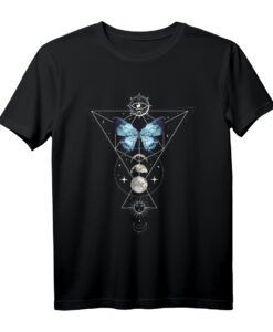 Schmetterling Blackcraft Hexerei Astrologie Tarot T-Shirt  Magisches Tattoo-Design für Fans von Okkultismus, Tarot & Astrologie, perfektes Geschenk für Geburtstag, Weihnachten & Halloween
