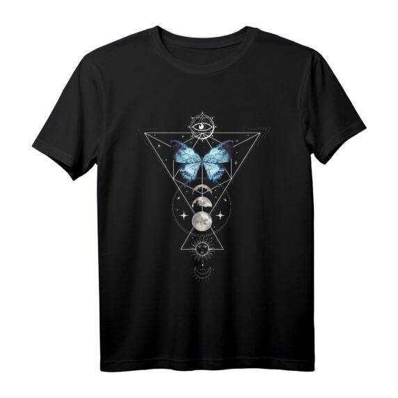 Schmetterling Blackcraft Hexerei Astrologie Tarot T-Shirt  Magisches Tattoo-Design für Fans von Okkultismus, Tarot & Astrologie, perfektes Geschenk für Geburtstag, Weihnachten & Halloween