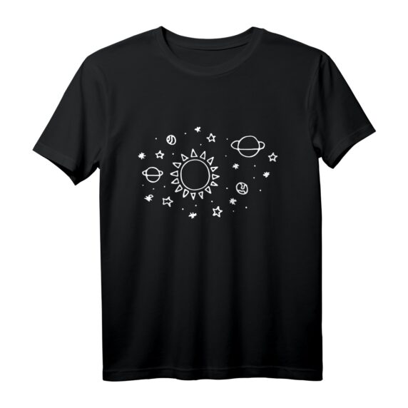 Solar System Hand Zeichnung Kinder Geschenk - Astronomie T-Shirt für Kinder, Männer & Frauen, perfekt für Schule & Weltraumfans