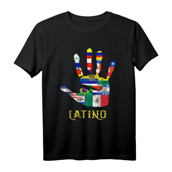 Sommerliches Latino Hand T-Shirt mit Tanz und Musik Motiven  Perfekt für Salsa, Bachata, Reggaeton & mehr im Sommer