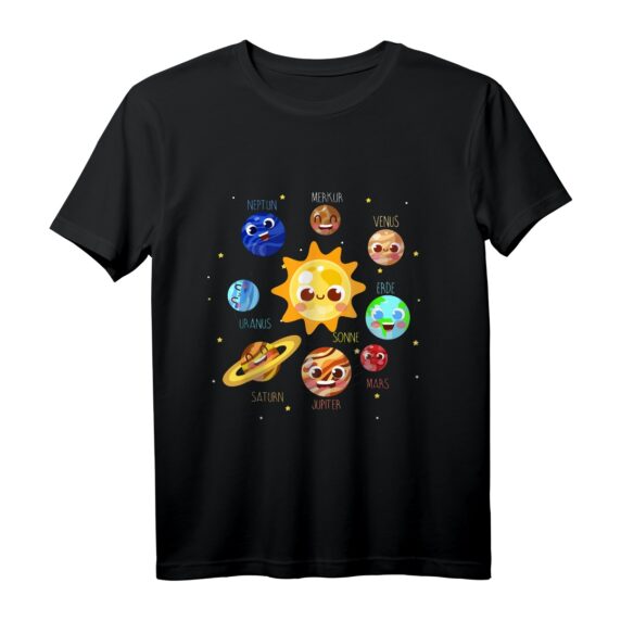 Sonnensystem Planet Weltraum Planeten Kinder Astronaut T-Shirt - Lustiges Geburtstagsgeschenk für Jungen und Mädchen