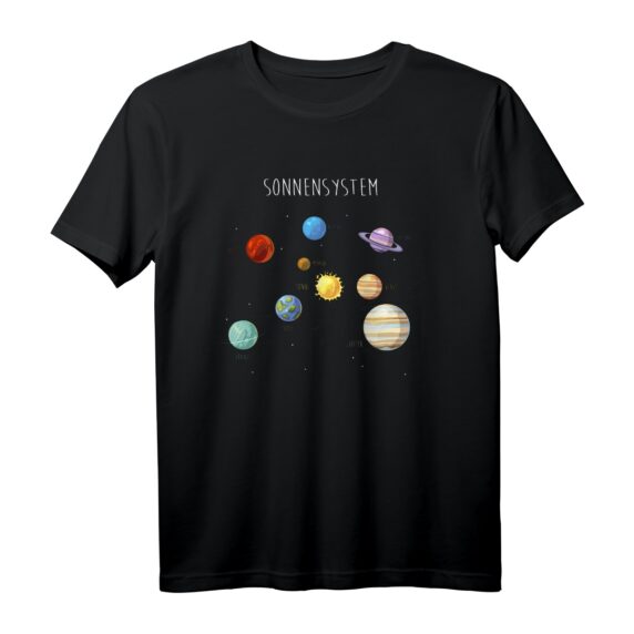 Sonnensystem Shirt mit Planeten, Sternen und Kometen  Perfektes Geschenk für Kinder und Wissenschaftsbegeisterte
