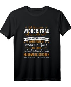 Sternzeichen Widder Frau freches Mundwerk T-Shirt  Lustiges Astrologie Geschenk für Widder Damen mit Feuer im Herzen