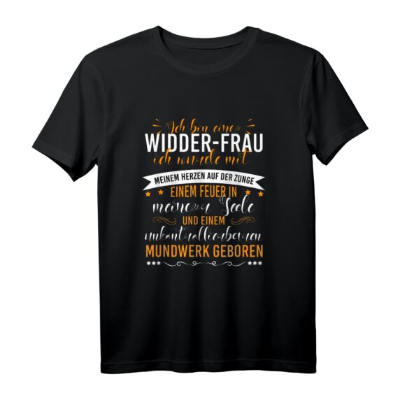 Sternzeichen Widder Frau freches Mundwerk T-Shirt  Lustiges Astrologie Geschenk für Widder Damen mit Feuer im Herzen