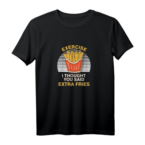 Training Pommes Sport T-Shirt  Lustiges Geschenk für Fastfood Fans, Sportler & Foodie Freunde zu Geburtstagen & Weihnachten