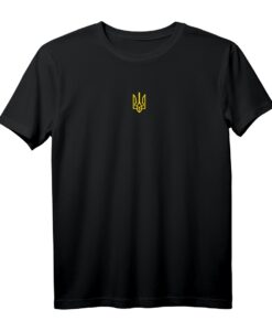 Ukraine Armee Dreizack Symbol T-Shirt in Grün  Zelensky Unterstützer Shirt mit Mittelukrainischem Emblem