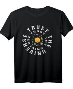 Vertrauen Sie dem Universum - Spirituelles Astrologie Yoga T-Shirt für Meditation, Spiritualität und Yoga-Fans