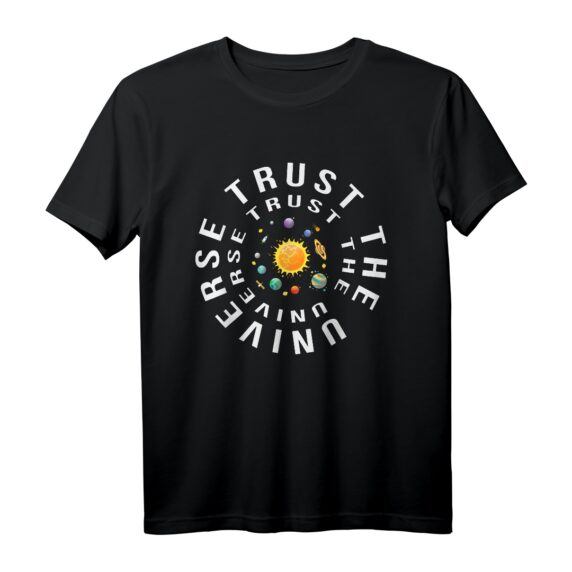 Vertrauen Sie dem Universum - Spirituelles Astrologie Yoga T-Shirt für Meditation, Spiritualität und Yoga-Fans