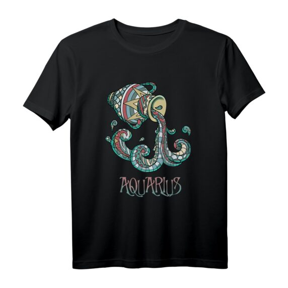 Wassermann Tierkreiszeichen Himmelshoroskop T-Shirt - Astrologie Geschenk für Wassermann-Geborene, Glücksbringer & Horoskop Fans